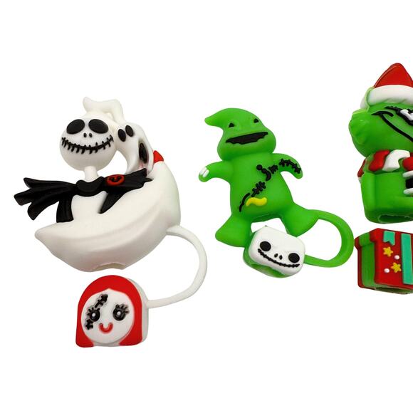 The Nightmare Before Christmas & The Grinch 3D Straw Topper Covers Bundle 10mm - Picture 2 of 4